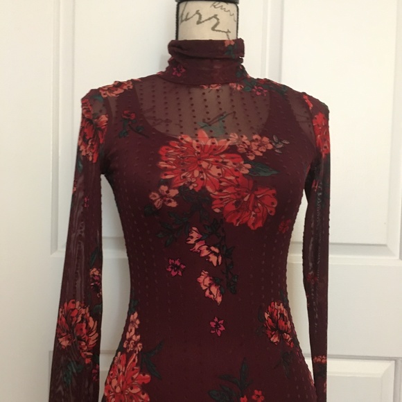 NWT! Price Drop! Floral Print-Dot Mesh Dress w/ Mask! - Picture 4 of 14